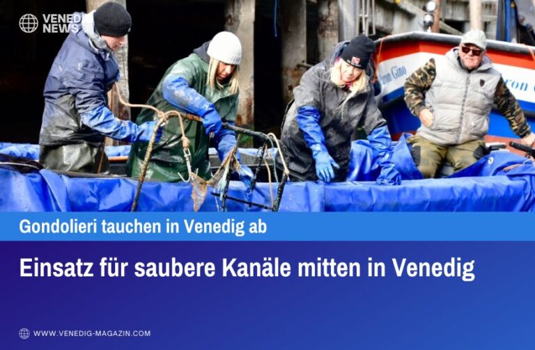 Einsatz für saubere Kanäle mitten in Venedig