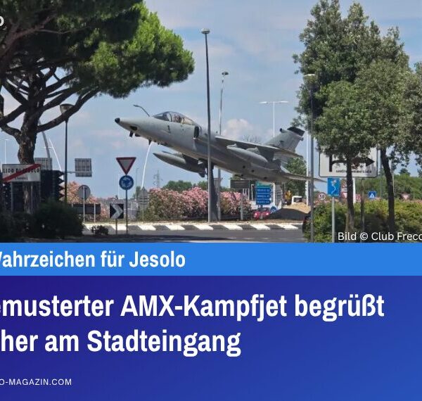 Ausgemusterter AMX-Kampfjet begrüßt Besucher am Stadteingang