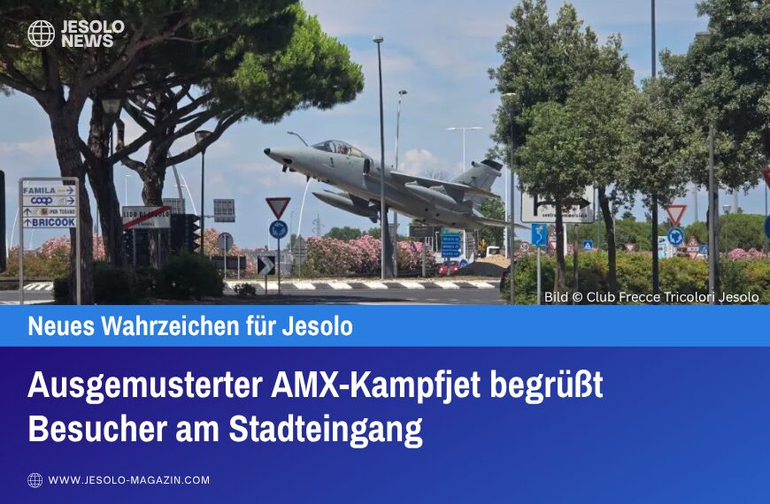 Ausgemusterter AMX-Kampfjet begrüßt Besucher am Stadteingang