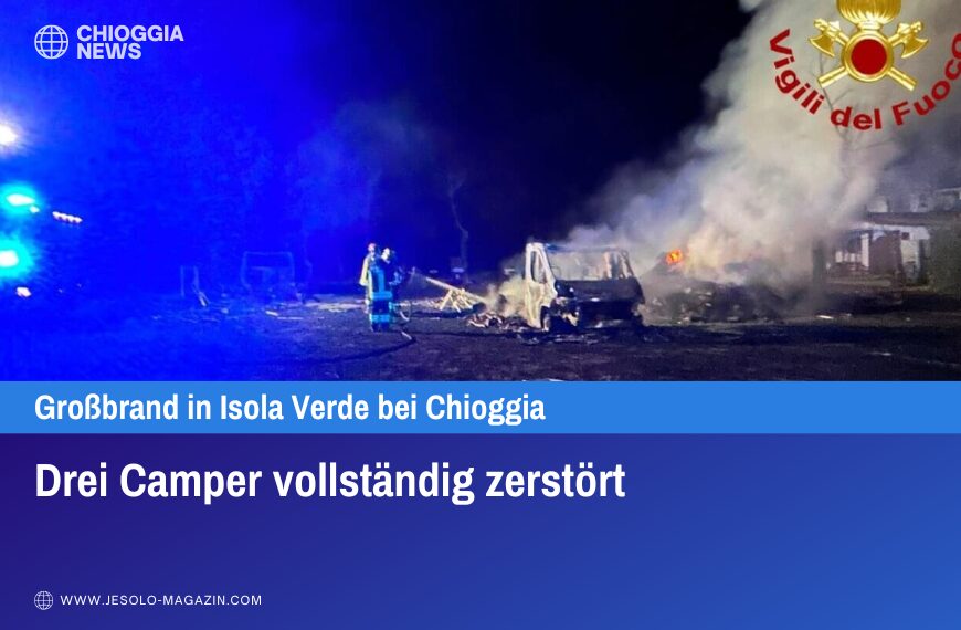 Drei Camper vollständig zerstört