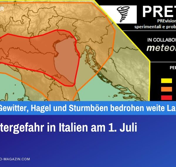 Unwettergefahr in Italien am 1. Juli